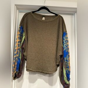 Free People Henley Scarf sleeve top